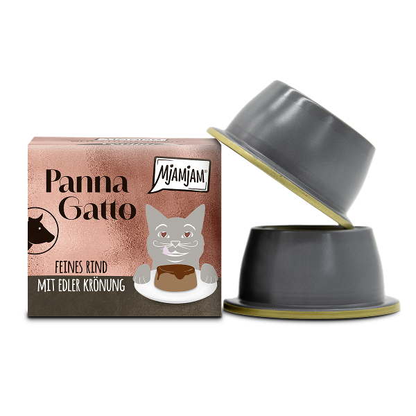 Mjamjam Panna Gatto 2 x 80g fijn rundvlees met een verfijnde topping